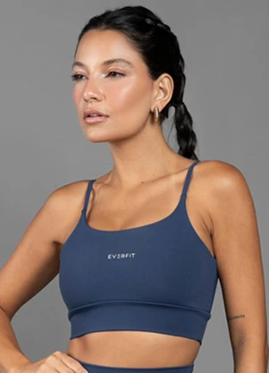 Everfit - Top Alça Basic Azul - EVERFIT