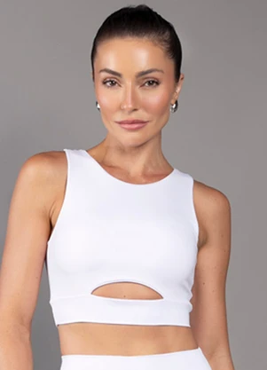 Everfit - Top Madeline Abertura Frente Branco - EVERFIT