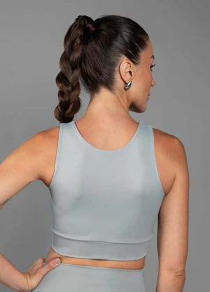 Everfit - Top Madeline Abertura Frente Cinza - EVERFIT