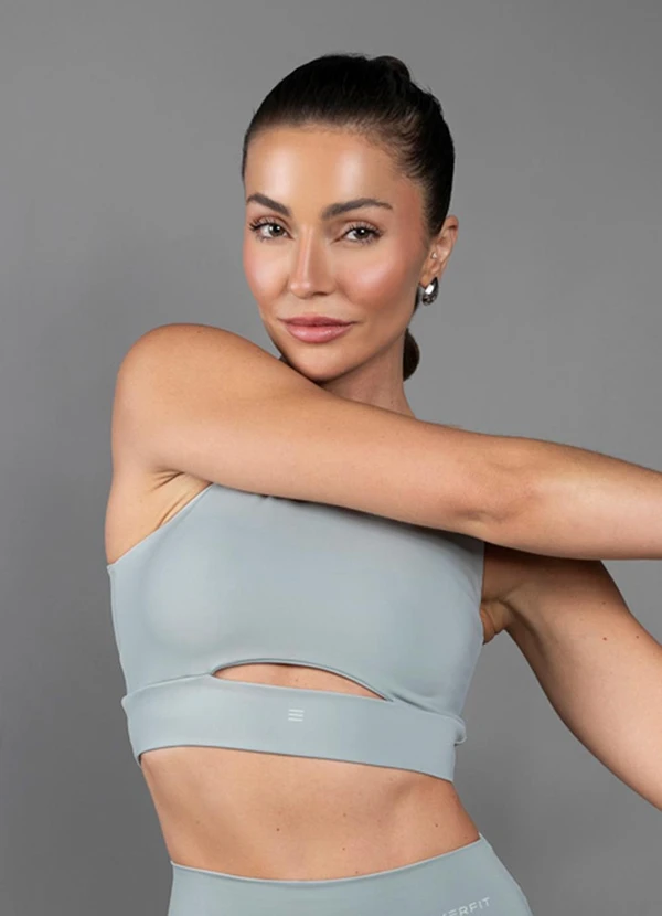 Everfit - Top Madeline Abertura Frente Cinza