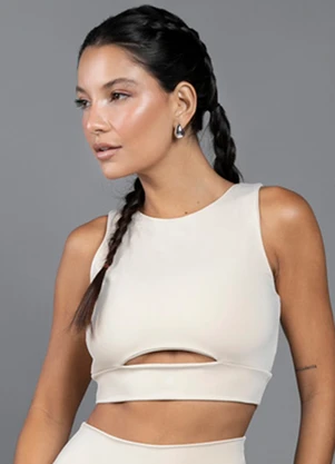 Everfit - Top Madeline Abertura Frente Nude - EVERFIT