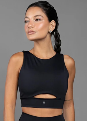 Everfit - Top Madeline Abertura Frente Preto - EVERFIT