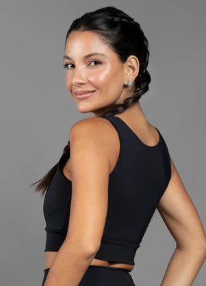 Everfit - Top Madeline Abertura Frente Preto - EVERFIT