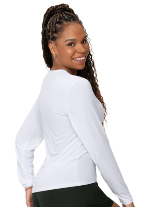 Zee Rucci - Blusa Feminina Manga Longa Proteção Uv Branco - ZEE RUCCI