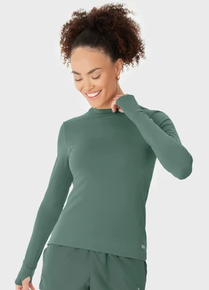 Malwee - Blusa Justa Malha Dry Uv50+ Verde Musgo - MALWEE