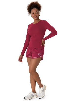Malwee - Blusa Slim Malha Uv Active Bordô - MALWEE