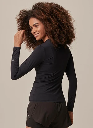 Malwee - Blusa Slim Malha Uv Active Preto - MALWEE