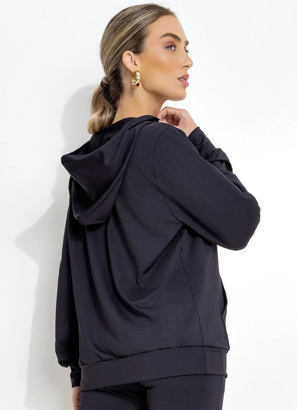 Jancris - Casaco Preto em Malha com Elastano 2