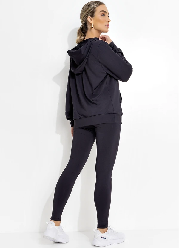 Jancris - Casaco Preto em Malha com Elastano 4