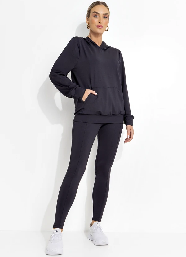 Jancris - Casaco Preto em Malha com Elastano 5