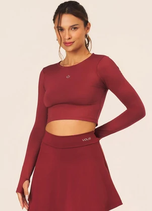 Vouq - Cropped Fit-Tech Jade Manga Longa Marsala - VOUQ