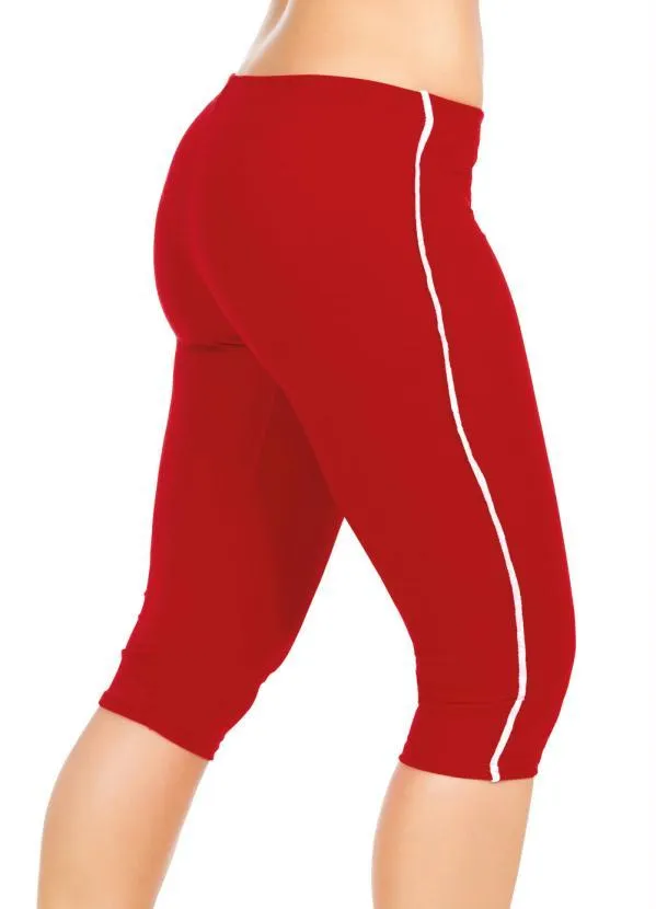 Moda Pop - Calça Vermelha Corsário em Helanca 2