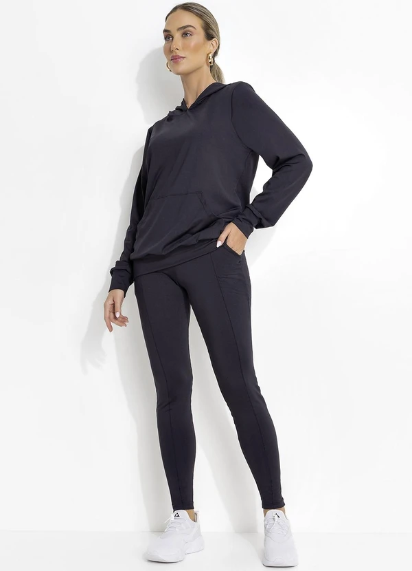 Jancris - Calça Montaria Preto em Malha com Elastano 3