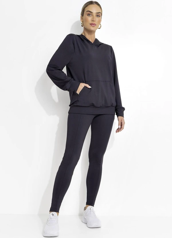 Jancris - Calça Montaria Preto em Malha com Elastano 5