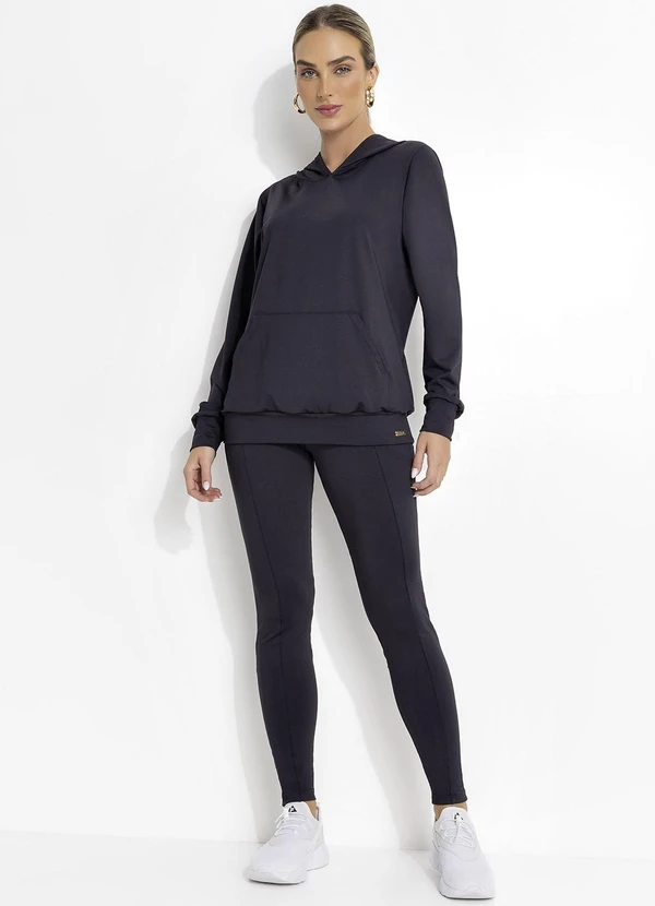 Jancris - Calça Montaria Preto em Malha com Elastano 6