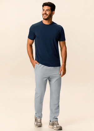Malwee - Calça Runner Masculina Active Cinza Azulado - MALWEE