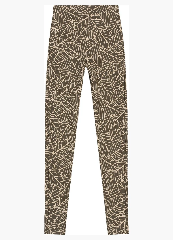 Enfim - Calça Legging Abstrata Dry Active Taupe