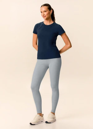 Malwee - Calça Legging Canelada Active Cinza Azulado - MALWEE