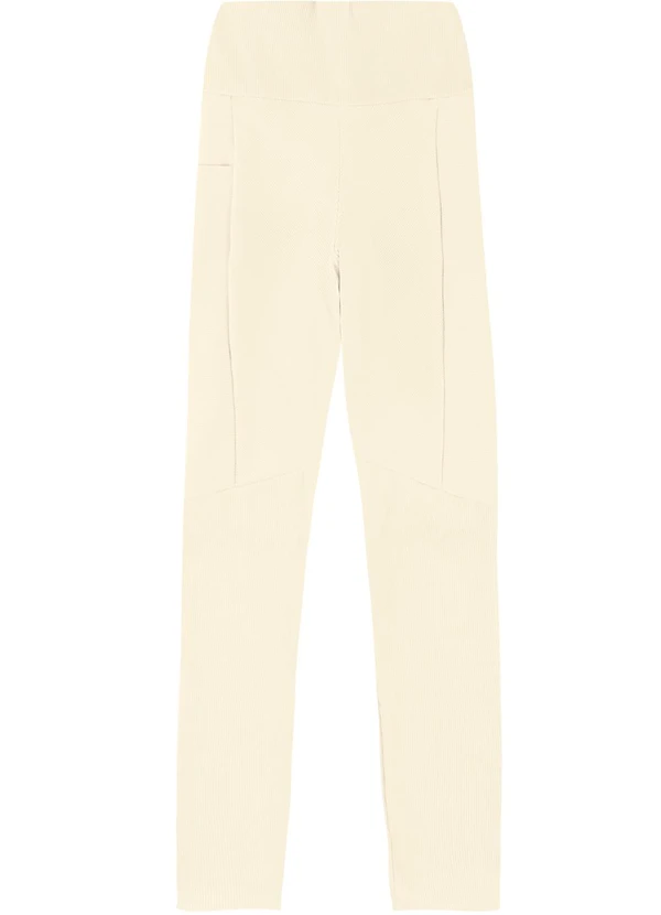 Malwee - Calça Legging Canelada Malha Dry Off White 3