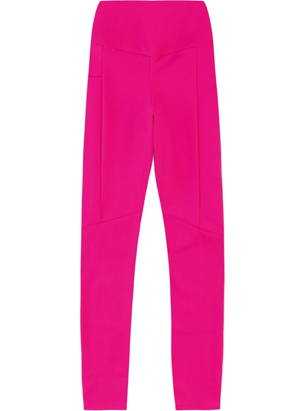 Malwee - Calça Legging Canelada Malha Dry Rosa Escuro 3