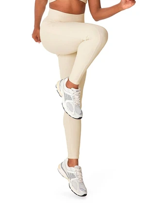 Malwee - Calça Legging Creponada com Bolso Off White - MALWEE