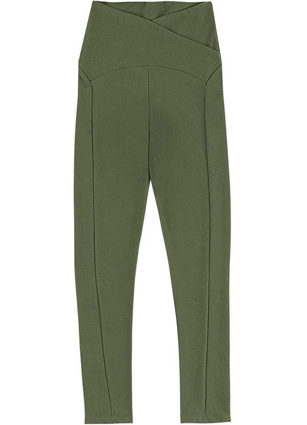 Malwee - Calça Legging Creponada Verde Militar 3