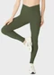 Malwee - Calça Legging Creponada Verde Militar - variação: Verde Militar
