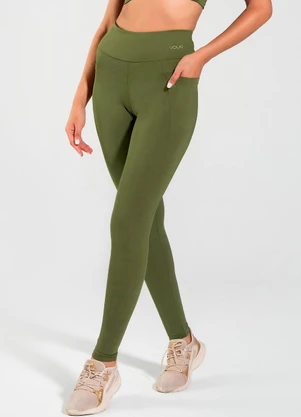 Vouq - Calça Legging Fit-Tech com Bolso Verde Militar - VOUQ
