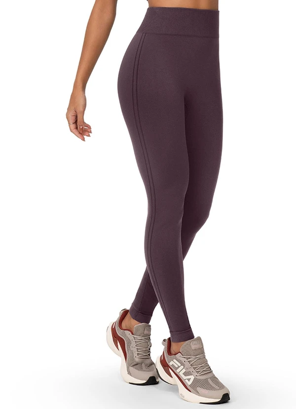 Zee Rucci - Calça Legging Fitness Jacquard Cós Alto Roxo