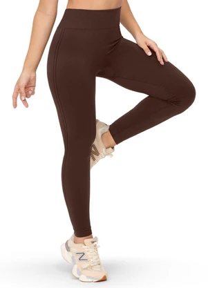 Zee Rucci - Calça Legging Jacquard Cós Alto Marrom Nogueira - ZEE RUCCI