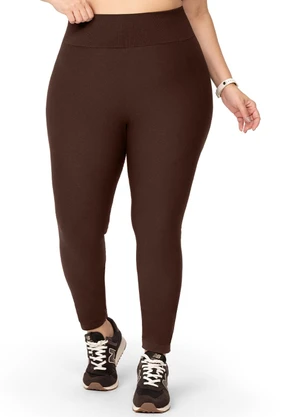 Zee Rucci - Calça Legging Jacquard Cós Ribana Marrom - ZEE RUCCI