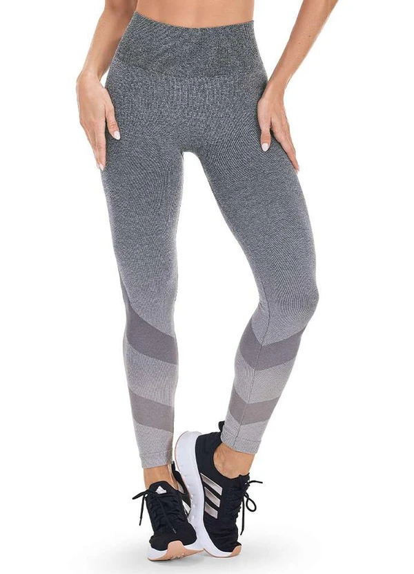 Zee Rucci - Calça Legging Jacquard Degradê sem Costura Cinza