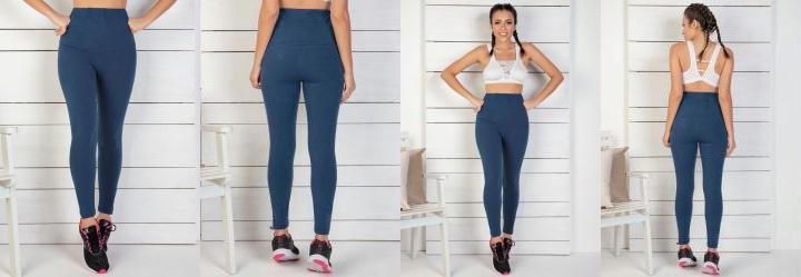 Cal�a Legging Marinho com C�s Largo e Duplo