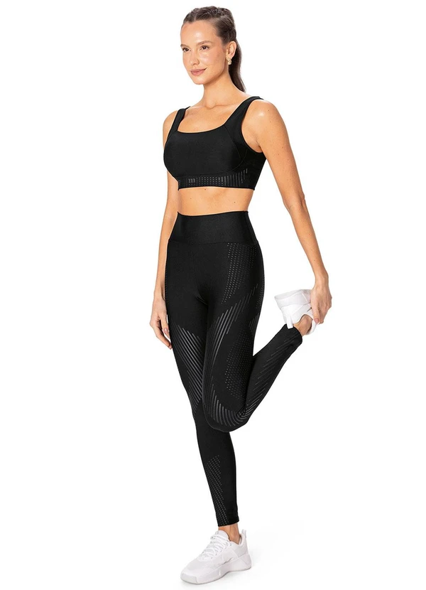 Malwee - Calça Legging Uv com Estampa Active Preto 2