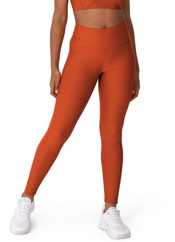 Malwee - Calça Legging Uv com Recorte Active Terracota