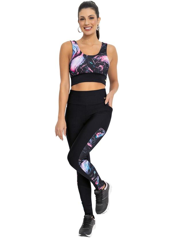 Jancris - Legging Abstrata Rosa em Malha com Elastano 3
