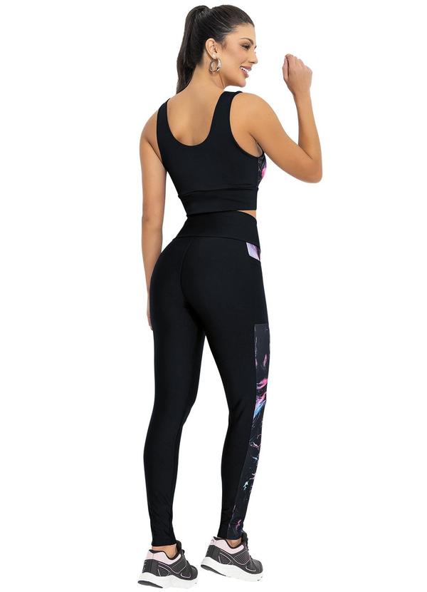 Jancris - Legging Abstrata Rosa em Malha com Elastano 5