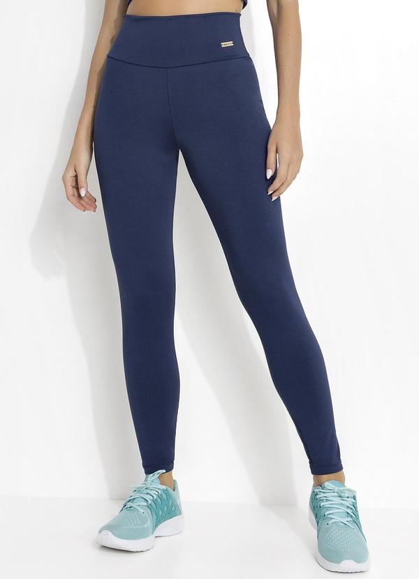Jancris - Legging Azul Marinho em Malha com Elastano