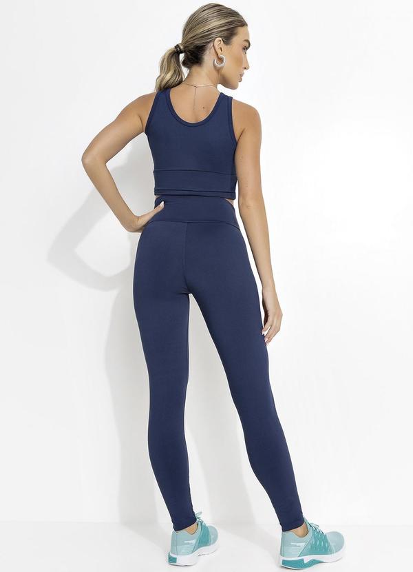 Jancris - Legging Azul Marinho em Malha com Elastano 4