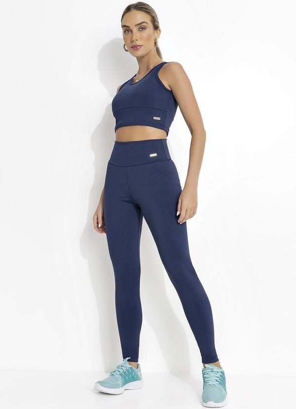 Jancris - Legging Azul Marinho em Malha com Elastano 5