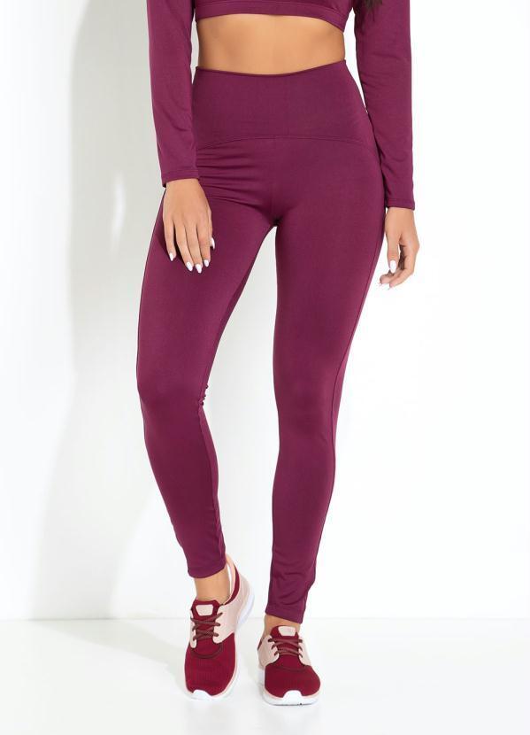 Sawary Fitness - Legging Bordô com Recortes Sawary Fitness