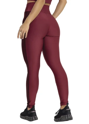Jancris - Legging Bordô em Malha com Elastano - JANCRIS