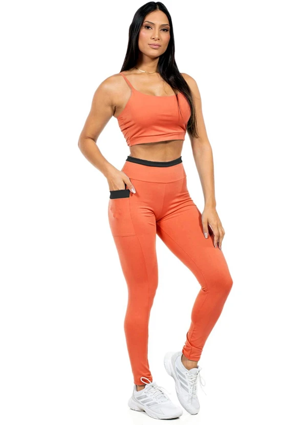 Cobertura - Legging Feminina Fitness Marrom 2