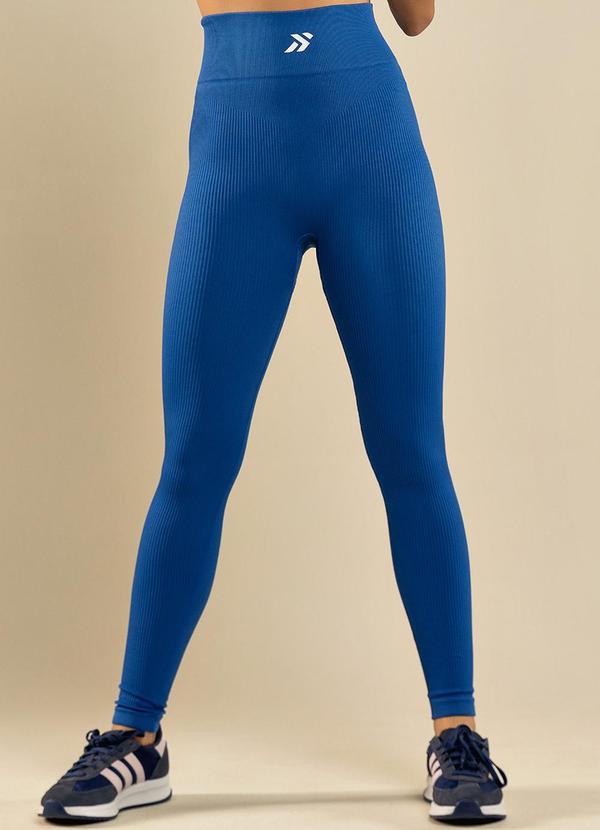 Basic Pro - Legging Fitness Canelada Azul