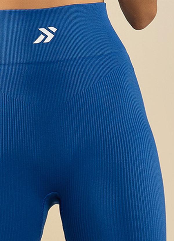 Basic Pro - Legging Fitness Canelada Azul 4