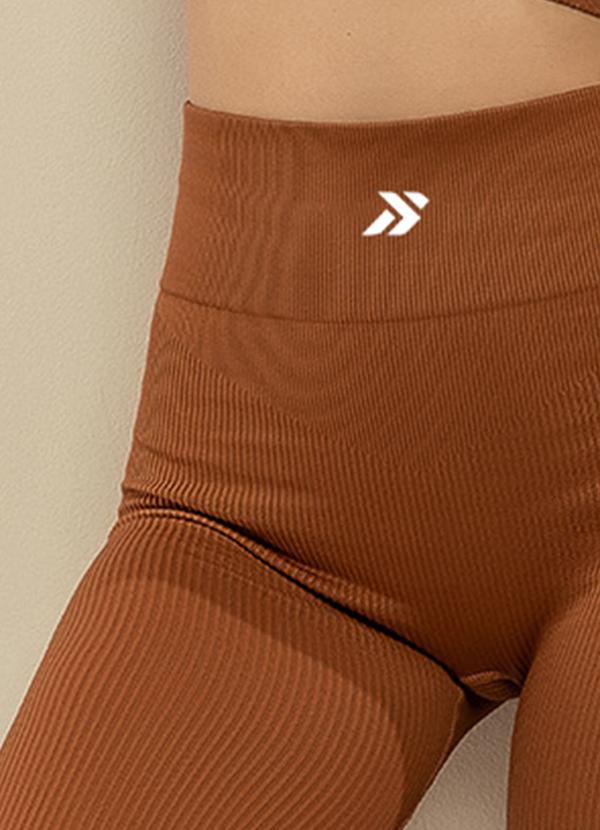 Basic Pro - Legging Fitness Canelada Marrom 4