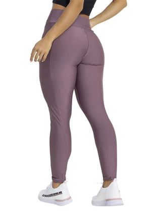 Jancris - Legging Lilás Escuro em Malha com Elastano - JANCRIS