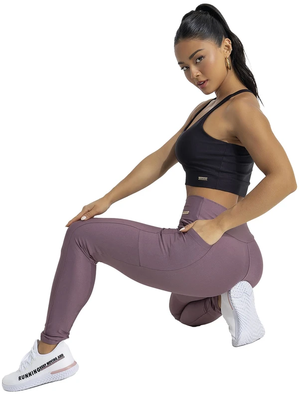 Jancris - Legging Lilás Escuro em Malha com Elastano 4