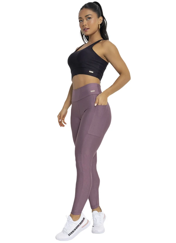Jancris - Legging Lilás Escuro em Malha com Elastano 5