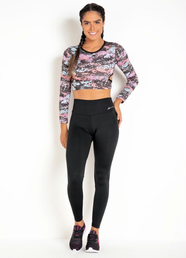 Sawary Fitness - Legging Preta com Cós Largo 3